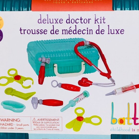 Battat - Deluxe Doctor Kit 10 Pieces & Carry Case  For Age 3+ New Sealed - Picture 11 of 14